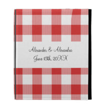 Red gingham pattern wedding favors iPad folio cases