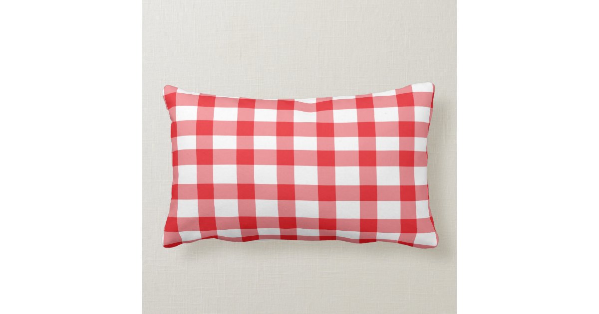 Red Gingham Pillow Zazzle