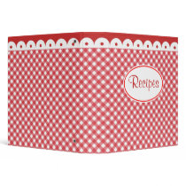 Red Gingham Recipe Binder