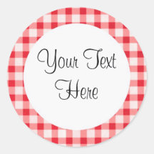 Red Gingham Sticker