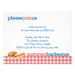 Red gingham summer barbeque July 4th celebration Personalized Invitation