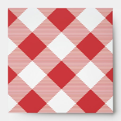 Red Gingham Tablecloth Pattern Envelope Zazzle