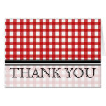 Red Gingham Thank You Card