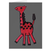 Red Giraffe Greeting Card