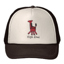 Red Giraffe "High Dad" Cap Trucker Hats