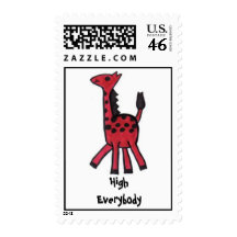 Red Giraffe "High Everybody" Stamp