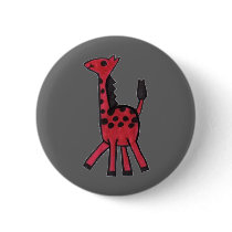 Red Giraffe Round Button by redgiraffestores Red Giraffe Round Button