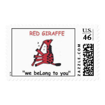 Red Giraffe Stamp