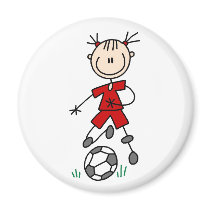 Red Girl Soccer Player Magnet by stick_figures Red Girl Soccer Player Magnet