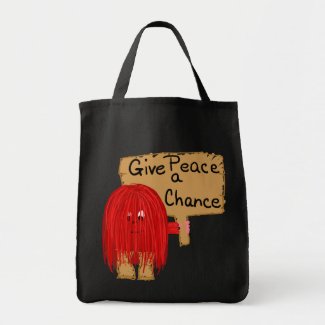 red give peace a chance bag