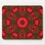 Red glass and wood mousepad