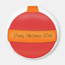 Red Glass Bulb Christmas Tree Ornament Fridge Magnets