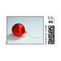 Red Glass Christmas Ornament Postage
