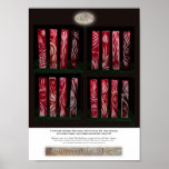 Red Glass Flute Vases Posters