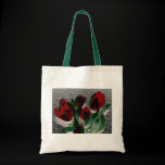Red Glass Tulips Totebag