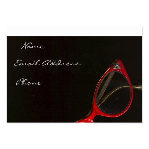 Red Glasses by Leslie Harlow - Customized Business Card (front side)