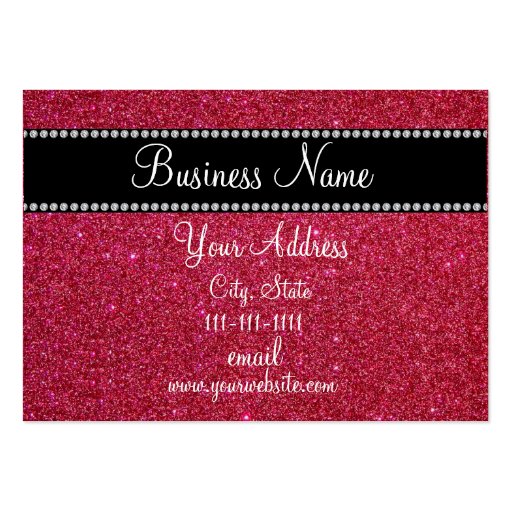 Red glitter bling business card template (front side)