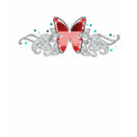 red glitter butterfly tee shirt