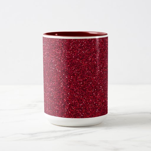 Red Glitter Coffee Mugs Zazzle