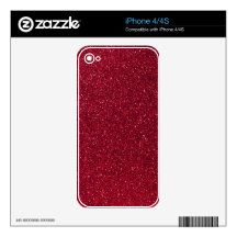 Red Glitter Decals For iPhone 4S