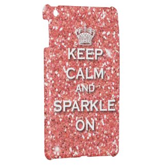 Red Glitter Keep Calm & Sparkle on Ipad Mini case
