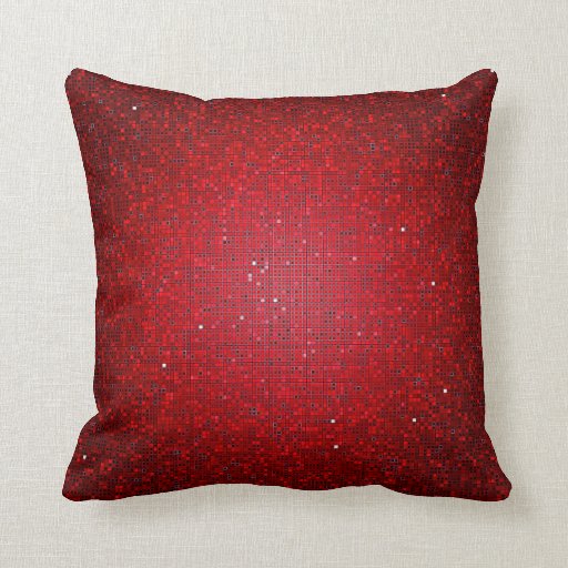 Red Glitter Sequin Disco Couch Throw Pillow Zazzle