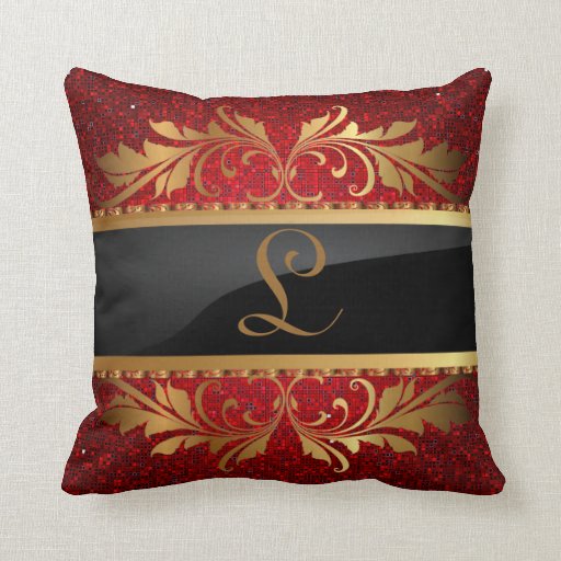 Red Glitter Sequin Disco Couch Throw Pillow Zazzle