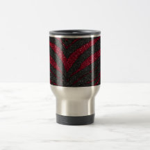 Red Glitter Zebra Print Coffee Mug