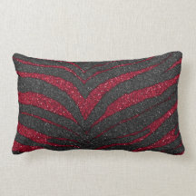 Red Glitter Zebra Print Pillows