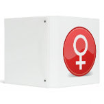 Red Glossy Female Symbol Woman Icon Binder