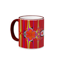 red glow fractal mugs by DonnaGrayson red glow fractal mugs