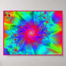 Red Glow Spiral Poster