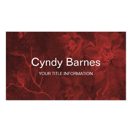 Red Glowing Floral Watercolor Business Cards