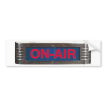 Red Glowing ON-AIR Classic Radio Sign bumper stickers by dslentz Red Glowing ON-AIR Classic Radio Sign bumper stickers