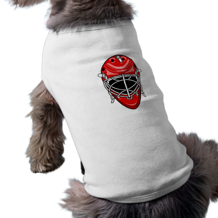 Red Goalie Helmet Doggie Tshirt Red Goalie Helmet Doggie Tshirt