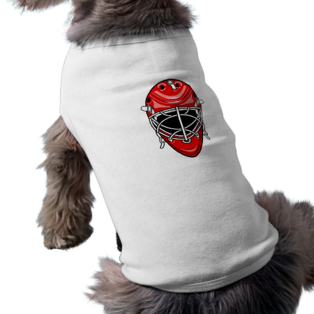 Red Goalie Helmet Doggie Tshirt