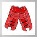 Red goalie pads