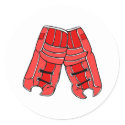 Red goalie pads