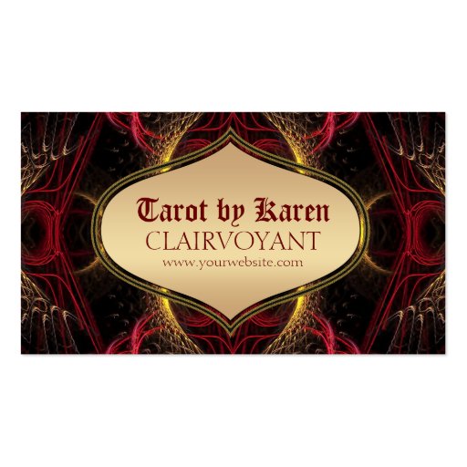 Red Goddess Temple Tarot Business Cards (front side)