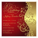 Red & Gold 50th Birthday Party Invitation invitations