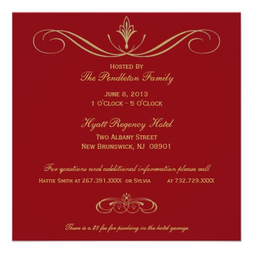 Red &  Gold 85th Birthday Party Invitation