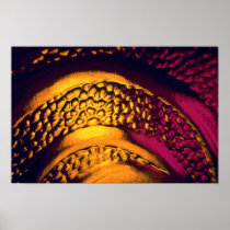 Red-gold arcing blobs poster
