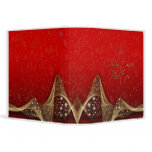 Red Gold Banner Swirl Christmas Photo Binder