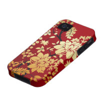 Red, Gold & Black Floral Oriental style casemate cases
