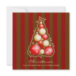 Red &amp; Gold Bubbles Christmas Tree Invites