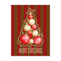 Red & Gold Bubbles Christmas Tree postcards by Ruxique Red & Gold Bubbles Christmas Tree postcards