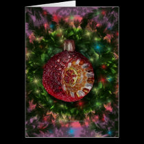 Red Gold Bulb Card