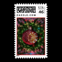 Red Gold Bulb Stamp stamps