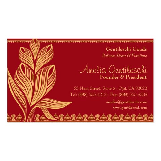 Red & Gold Business Card (front side)