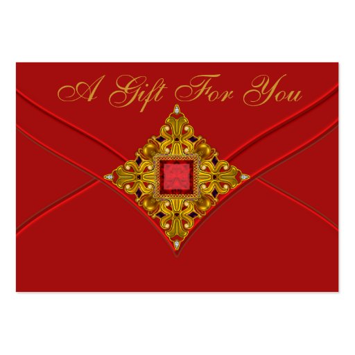 Red Gold Business Gift Certificate Cards Business Cards (front side)